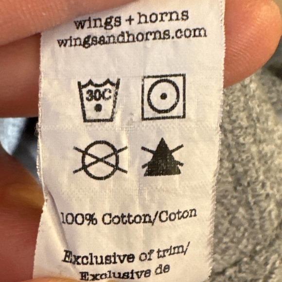 Wings + Horns Heathered Gray Men’s Hoodie Size Small - Picture 4 of 5